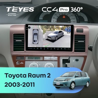 Штатная магнитола Teyes CC4 Pro 360 12/256 Toyota Raum 2 (2003-2011)