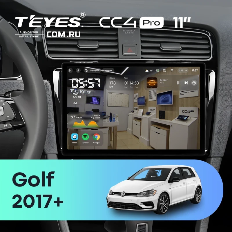 Штатная магнитола Teyes CC4 Pro 12/256 Volkswagen Golf 2017+ (11")