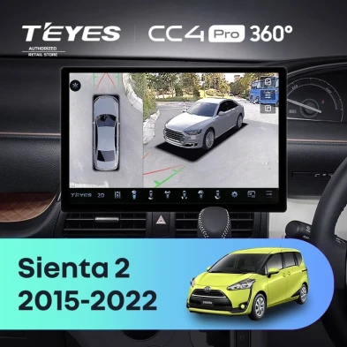 Штатная магнитола Teyes CC4 Pro 360 8/128 Toyota Sienta 2 XP170 (2015-2022) Правый руль (13")