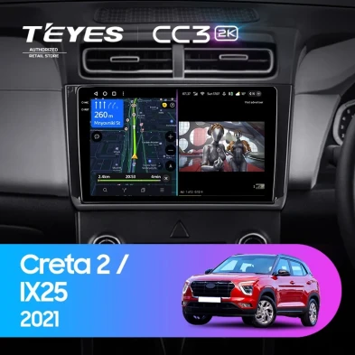 Штатная магнитола Teyes CC3 2K 4/64 Hyundai Creta 2 (2021-2022) (глянец) F2