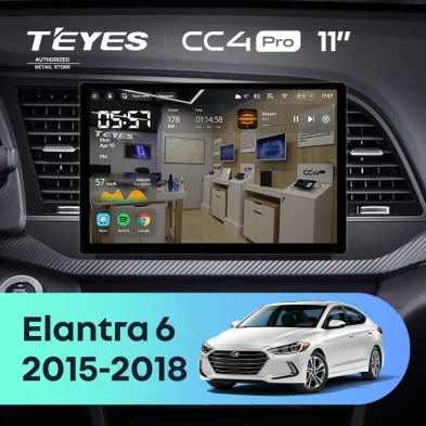 Штатная магнитола Teyes CC4 Pro 8/128 Hyundai Elantra 6 (2015-2018) Тип-A (11")