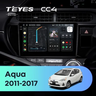 Штатная магнитола Teyes CC4 6/64 Toyota Aqua (2011-2017) правый руль