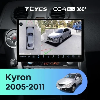 Штатная магнитола Teyes CC4 Pro 360 8/128 SsangYong Kyron (2005-2011) (13")