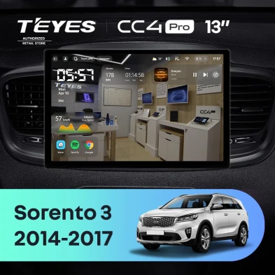 Штатная магнитола Teyes CC4 Pro 12/256 Kia Sorento 3 Prime (2014-2017) Тип-B (13")