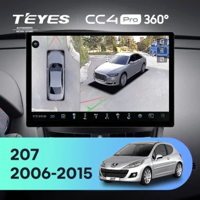 Штатная магнитола Teyes CC4 Pro 360 12/256 Peugeot 207 (2006-2015) (13")