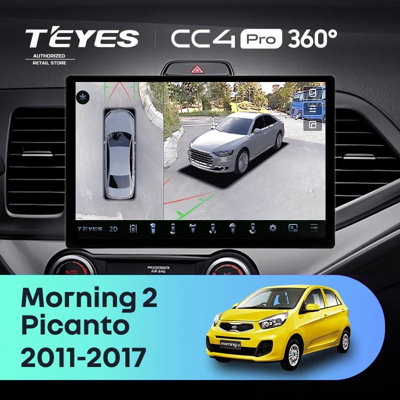 Штатная магнитола Teyes CC4 Pro 360 8/128 Kia Picanto (2011-2017) (13")
