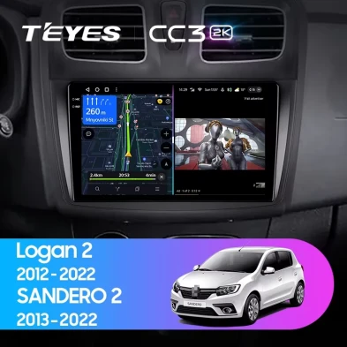 Штатная магнитола Teyes CC3 2K 4/64 Renault Logan 2 (2012-2022) F1