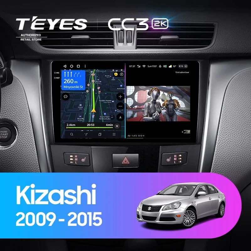 Штатная магнитола Teyes CC3 2K 4/32 Suzuki Kizashi (2009-2015)
