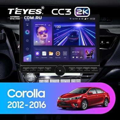 Штатная магнитола Teyes CC3 2K 6/128 Toyota Corolla (2012-2016) Тип-B (13" с кнопками)