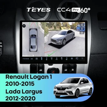 Штатная магнитола Teyes CC4 Pro 360 8/128 Renault Logan 1 (2010-2015) (11")