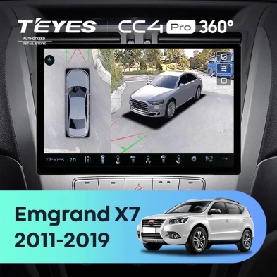 Штатная магнитола Teyes CC4 Pro 360 8/128 Geely Emgrand X7 1 GX7 EX7 (2011-2019) (13")