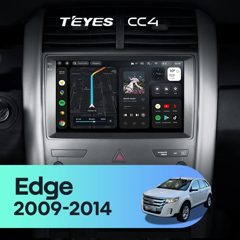 Штатная магнитола Teyes CC4 6/64 Ford Edge U387 (2009-2014)