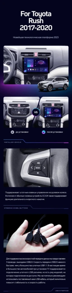 Штатная магнитола Teyes CC3 4/32 Toyota Rush (2017-2020)