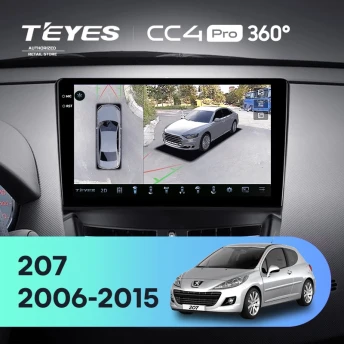 Штатная магнитола Teyes CC4 Pro 360 12/256 Peugeot 207 (2006-2015)