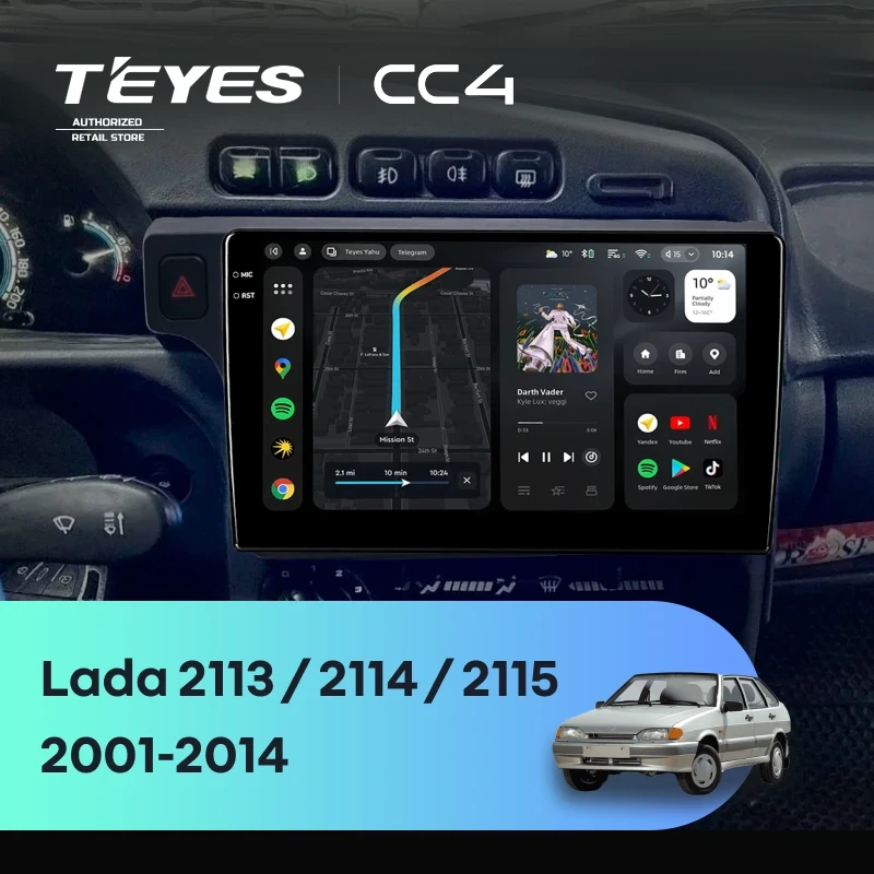 Штатная магнитола Teyes CC4 8/128 Lada 2115 (2001-2014) F1