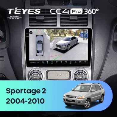 Штатная магнитола Teyes CC4 Pro 360 12/256 Kia Sportage 2 (2004-2010) F1