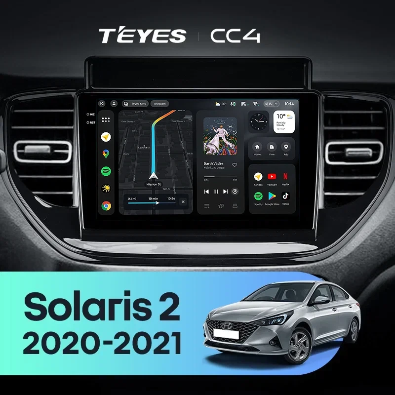 Штатная магнитола Teyes CC4 8/128 Hyundai Solaris 2 (2020-2021)