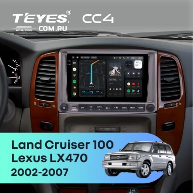 Штатная магнитола Teyes CC4 6/64 Toyota Land Cruiser 100 (2002-2007) F2 Тип-C