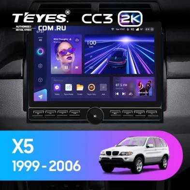 Штатная магнитола Teyes CC3 2K 6/128 BMW X5 E39 E53 (1999-2006) (13" с кнопками)