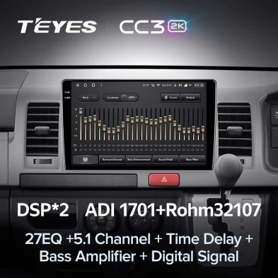 Штатная магнитола Teyes CC3 2K 4/32 Toyota Hiace H200 (2010-2018) Правый руль