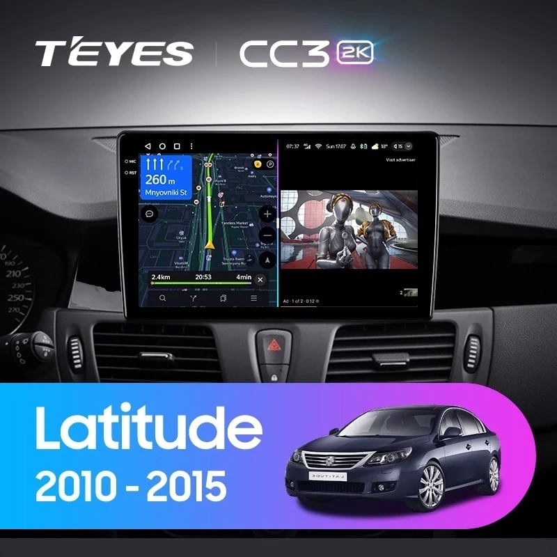 Штатная магнитола Teyes CC3 2K 360 6/128 Renault Latitude 1 (2010-2015)