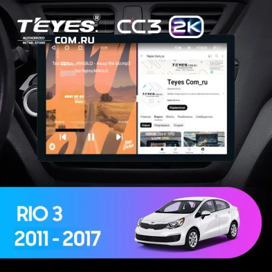 Штатная магнитола Teyes CC3 2K 6/128 Kia Rio 3 (2011-2017) (13")