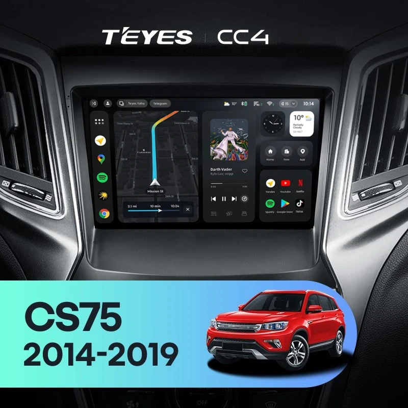 Штатная магнитола Teyes CC4 8/128 Changan CS75 (2014-2019)