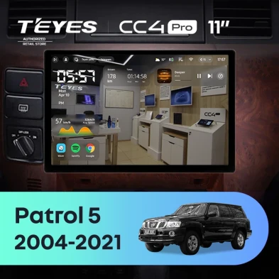 Штатная магнитола Teyes CC4 Pro 8/128 Nissan Patrol V 5 Y61 (2004-2021) F3 (11")