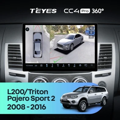 Штатная магнитола Teyes CC4 Pro 360 8/128 Mitsubishi Pajero Sport 2 (2008-2016) (11")