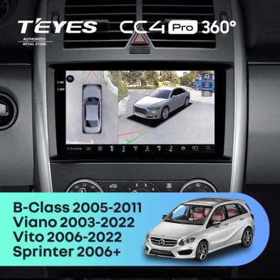 Штатная магнитола Teyes CC4 Pro 360 8/128 Mercedes-Benz Vito W639\W447 (2006-2022)